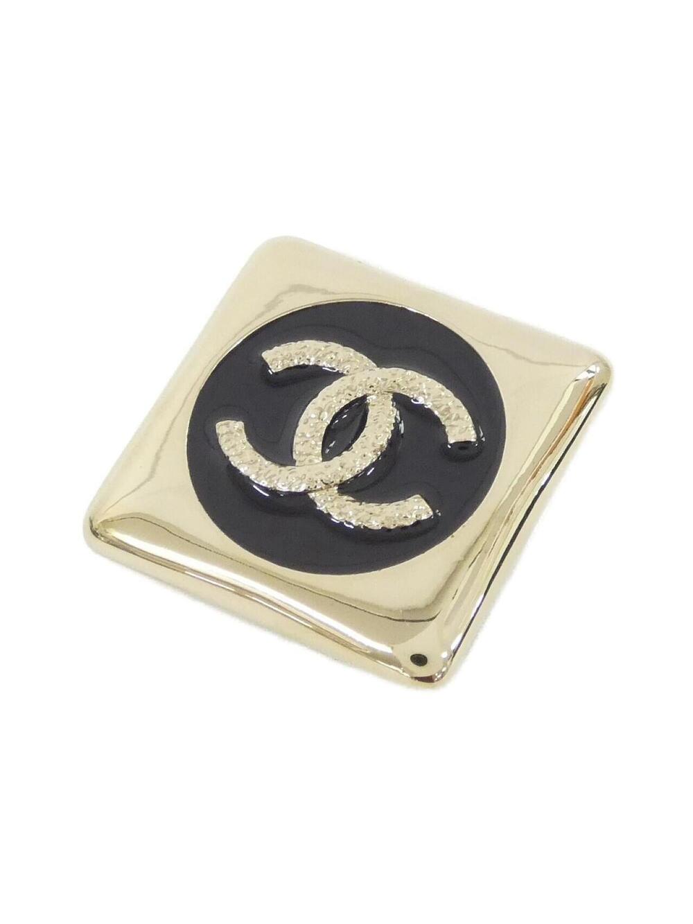 Chanel Brooch Metal Black And Gold #371462C10B
